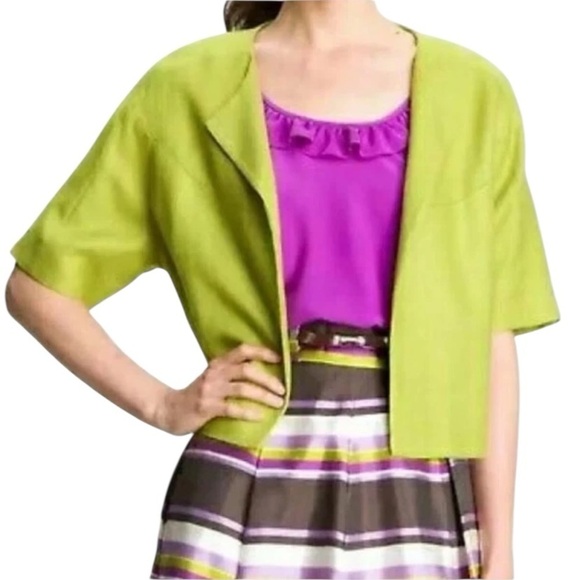 kate spade Jackets & Blazers - Kate Spade NY Lime Green Cropped Micah open front jacket